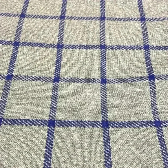 Cynthia Rowley woman’s 1X sweater tunic windowpane gray plaid with cuffed sleeve - Picture 8 of 9